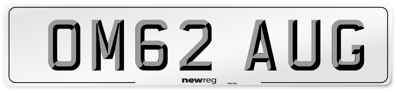 OM62 AUG Number Plate from New Reg